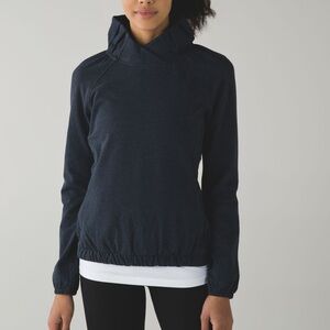 Lululemon After All Ruffle Neck Pullover Sweatshirt Sz 4 
Naval Blue Casual. G1